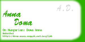anna doma business card